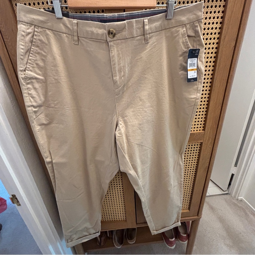 Tommy Hilfiger Plus Size Khaki Heritage Hampton Chino Pants 16W NWT